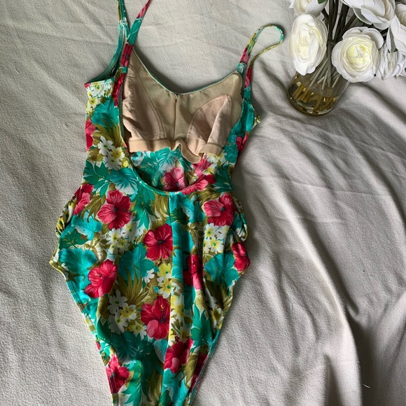 Vintage Christina High Cut Floral One Piece Suit - Picture 11 of 15